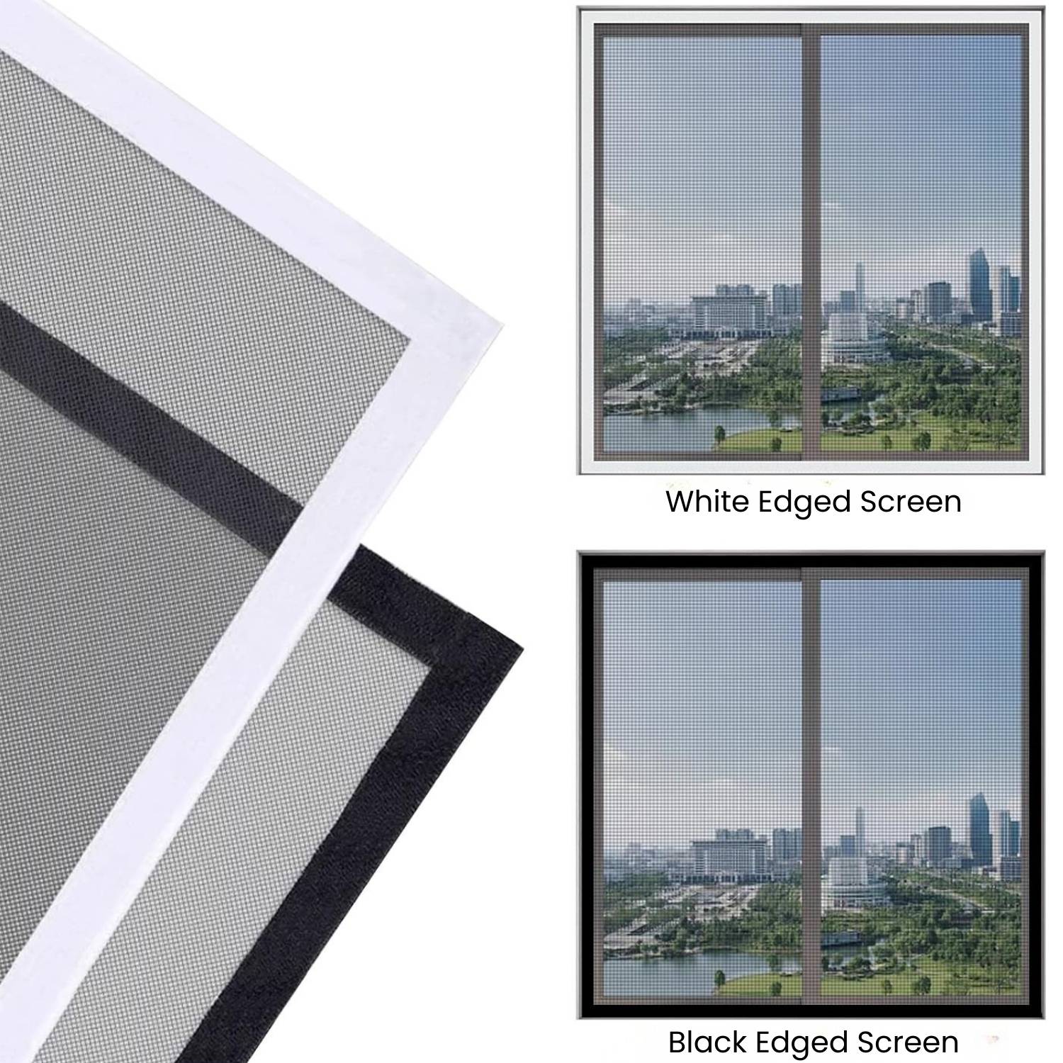 Adjustable Velcro Window Screen Standard Mesh (Grey), 1000mm x 1000mm / 39" x 39", image 8