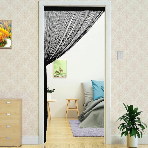 buy black door curtain